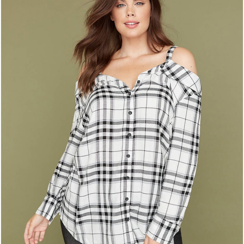 💥HOST Pick💥 Plaid Off  Cold Shoulder  22/24